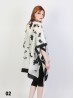 Black And White Floral Embroidery Kimono